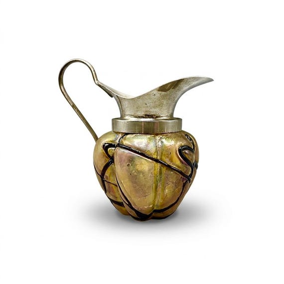 WILHELM KRALIK JUGENDSTIL Antique Loetz style Art Nouveau pitcher opalescent iridescent