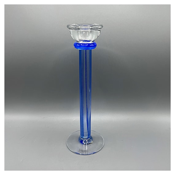 KJELL ENGMAN Bowl Candelabra Kosta Boda Filigree 69114 Crystal blue nordic vintage design