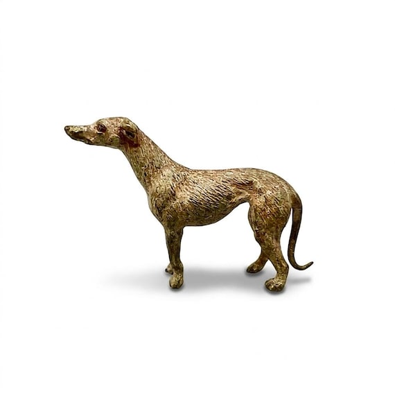Miniatura Perro GALGO estilo GESCHÜTZT BERGMAN pintado frío Austria