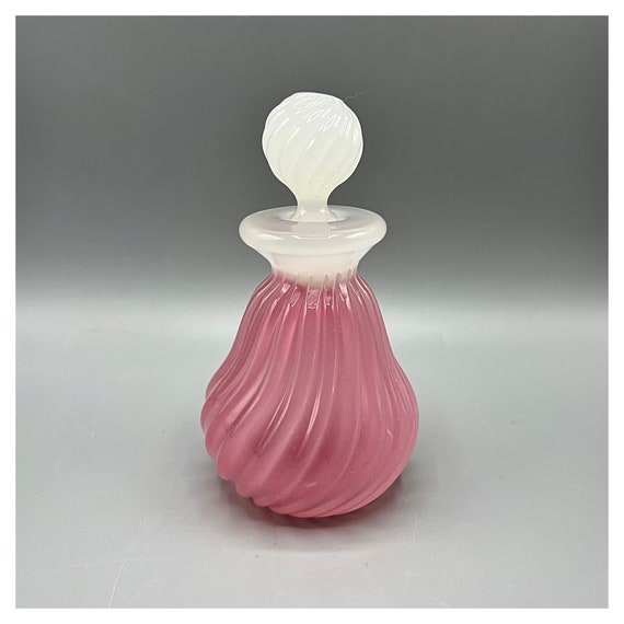 ARCHIMEDE SEGUSO Bottle Perfume Essences Glass Murano Pink type Opaline Alabaster vintage Decoration Italy 60s