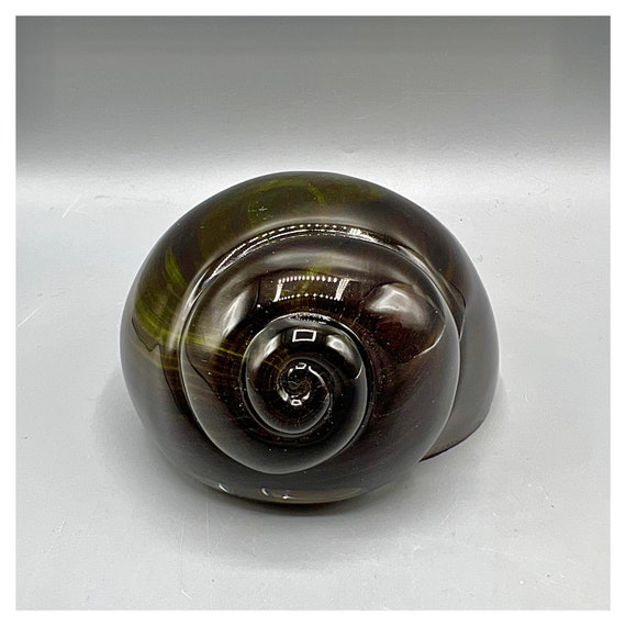 DAUM France SEA Shell PAPERWEIGHT Marble type glass Rare vintage