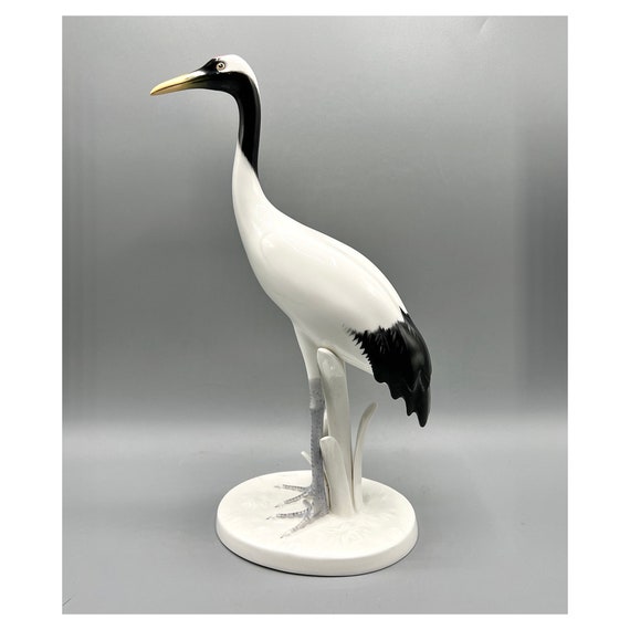 NORITAKE CRANE Nippon Toki Kaisha Stork figurine porcelain Bone China 60s