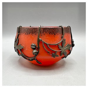 VAL Bol Le Verrerie d'Art Lorraine Belle Étoile assinado Crystal no estilo ou submarca DAUM NANCY Croismare ca. 1925