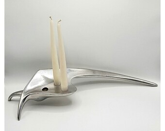 Aluminum Arclumis Swan Candlesticks by Matthew Hilton for SCP England, 1987