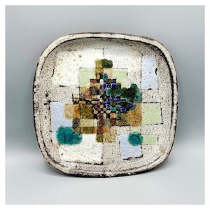 PAUL QUÉRÉ Le MINOTAURE Vallauris Tray Vide poche ceramic France Art Deco Bowl Empty pockets Colors