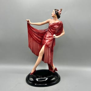 JOSEF LORENZL Art Deco Flamenco Dancer Polychrome Ceramic Model 1234 Tänzerin Wien Vienna Austria 1930s