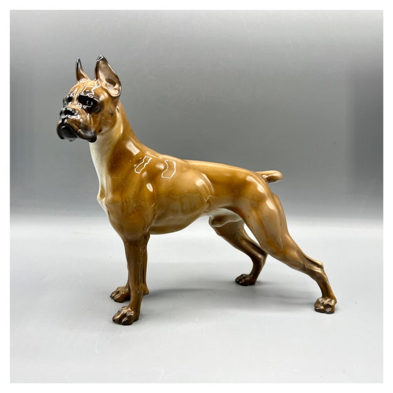 THEODOR KARNER ROSENTHAL Boxer Collection Figurine Dog Porcelain Germany Kärner Classic Rose