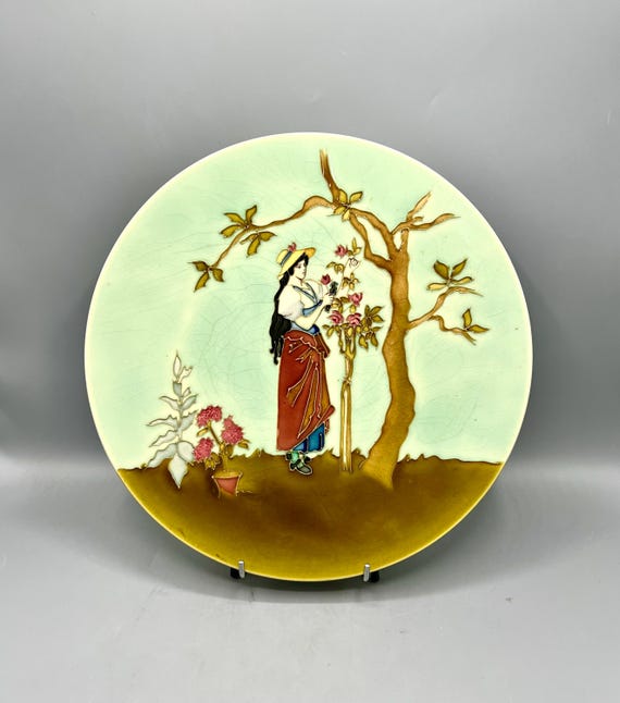 Plato Pared Decorativo tipo Cloisonné - Longchamp S.XIX