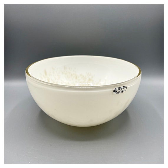 SEGUSO CENTERPIECE Bowl Bowl Glass Murano Vetri d'Arte Original Shape Design Italy 70s