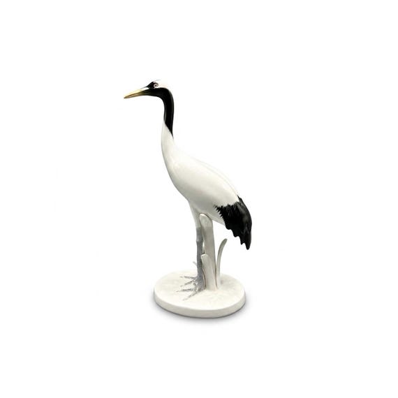 NORITAKE CRANE Nippon Toki Kaisha Stork figurine porcelain Bone China 60s