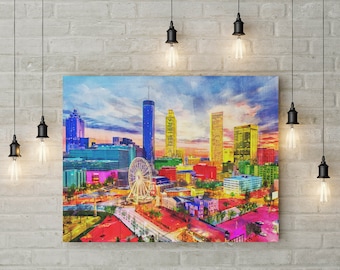 Atlanta Georgia Abstract Skyline Canvas Print