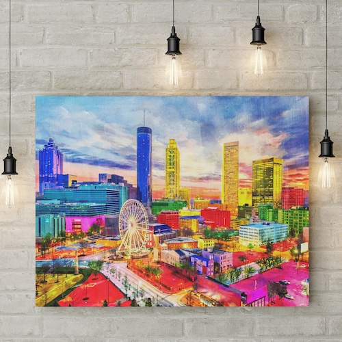 Atlanta Art Print Atlanta Skyline Wall Art and Etsy