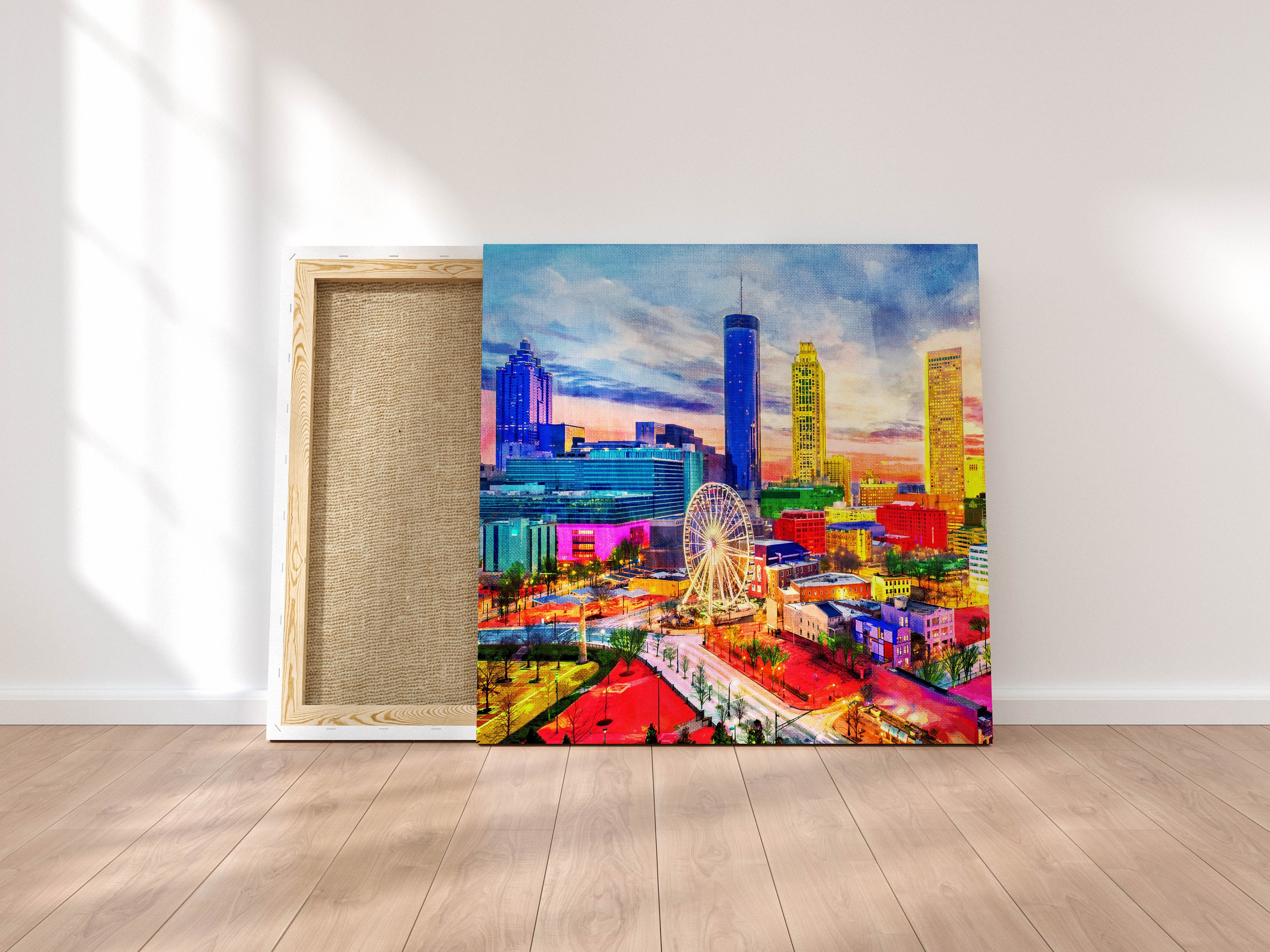 Georgia Abstract Atlanta Georgia Abstract Skyline Canvas Print - Etsy