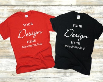 Red Shirt Mockup Etsy