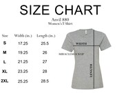 Anvil 880 Size Chart Mock up Ladies Women 39 s T-Shirt Short Sleeve S-2XL Tee Sizing Mockup