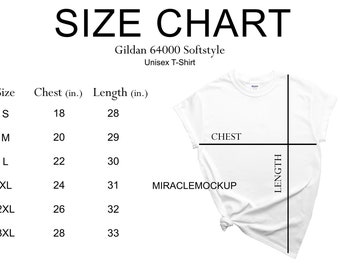 Download Gildan Unisex Size Chart Etsy