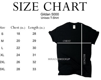 gildan 1800 size chart