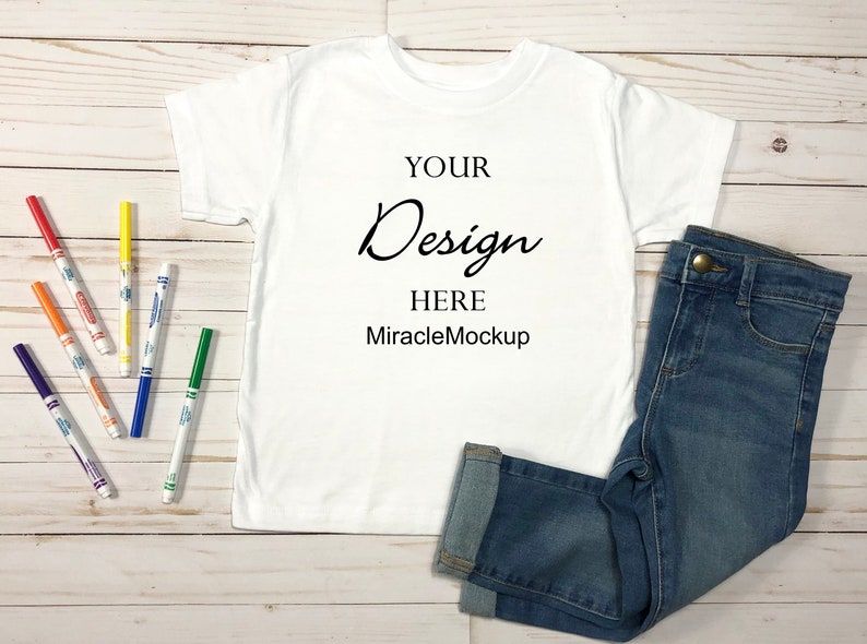 Download Kids Bella Canvas White Mock up Toddler T-Shirt 3001T Toddler | Etsy