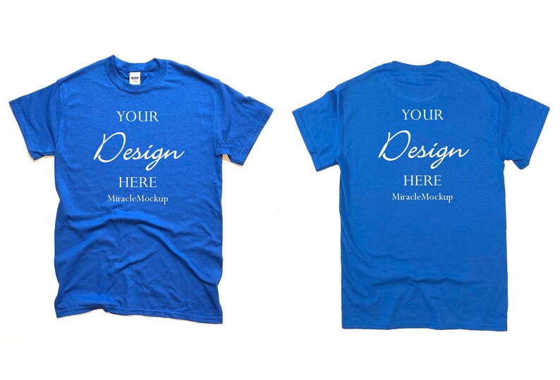 Download Front & Back Royal Blue Gildan 5000 Mock Up G5000 Mock-Up ...