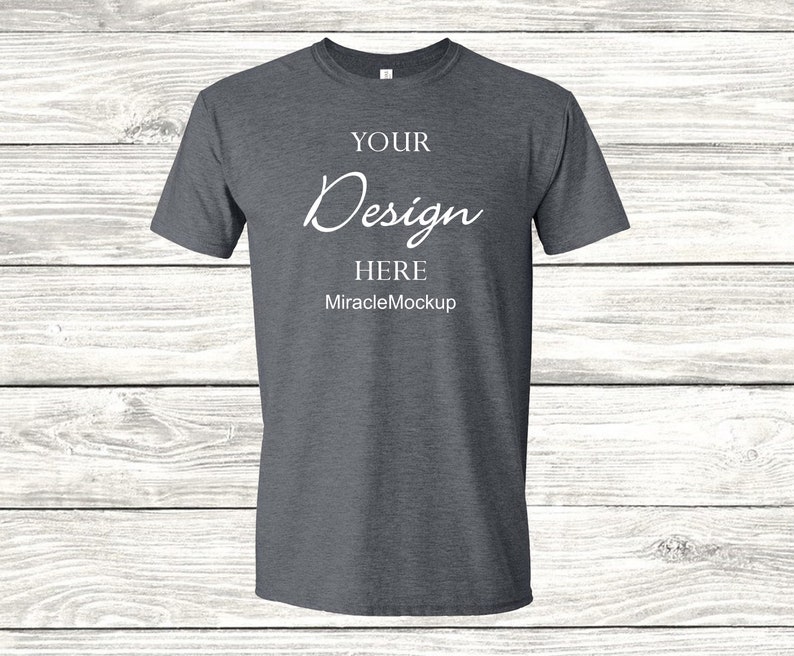 Download Deep Heather Bella Canvas 3001 Mockup Shirt Mock Up Dark ...