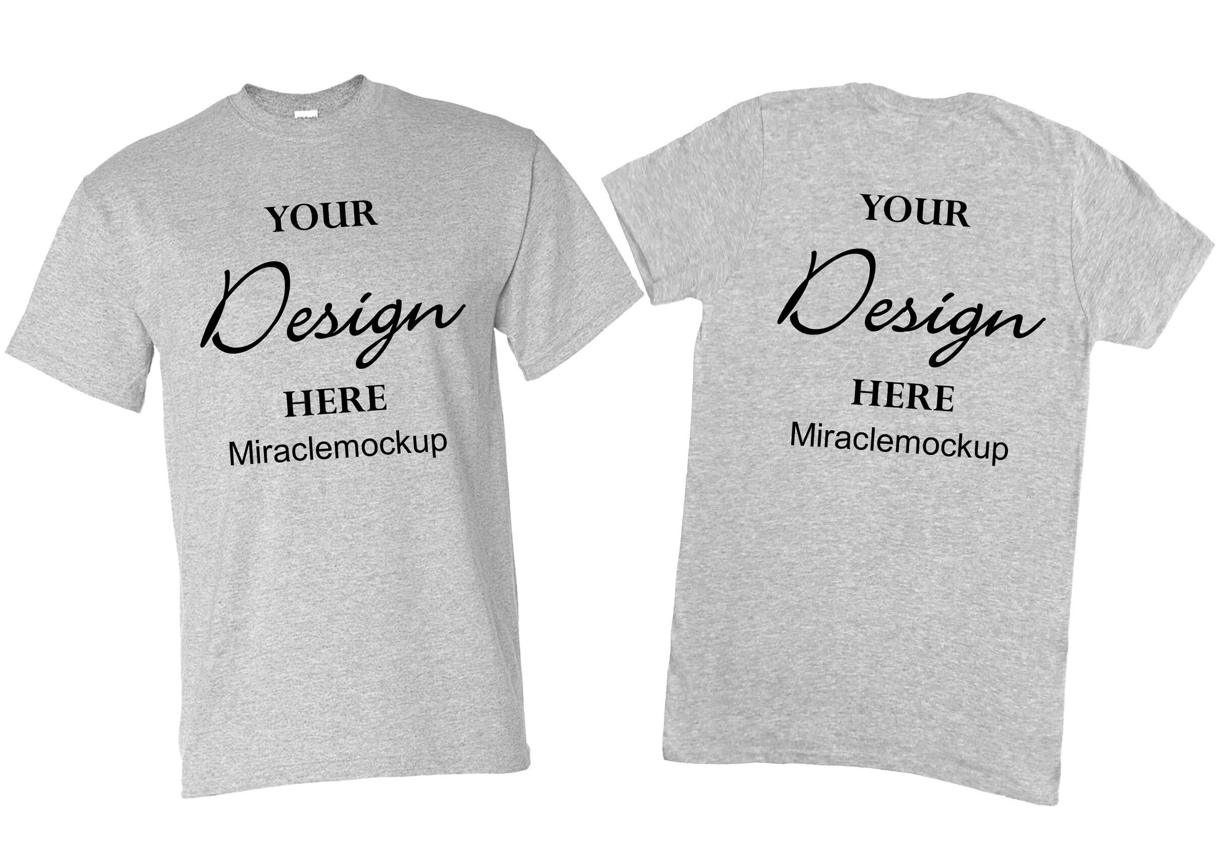 Download Front & Back Sport Grey Gildan 5000 Mock up Mock-Up White ...