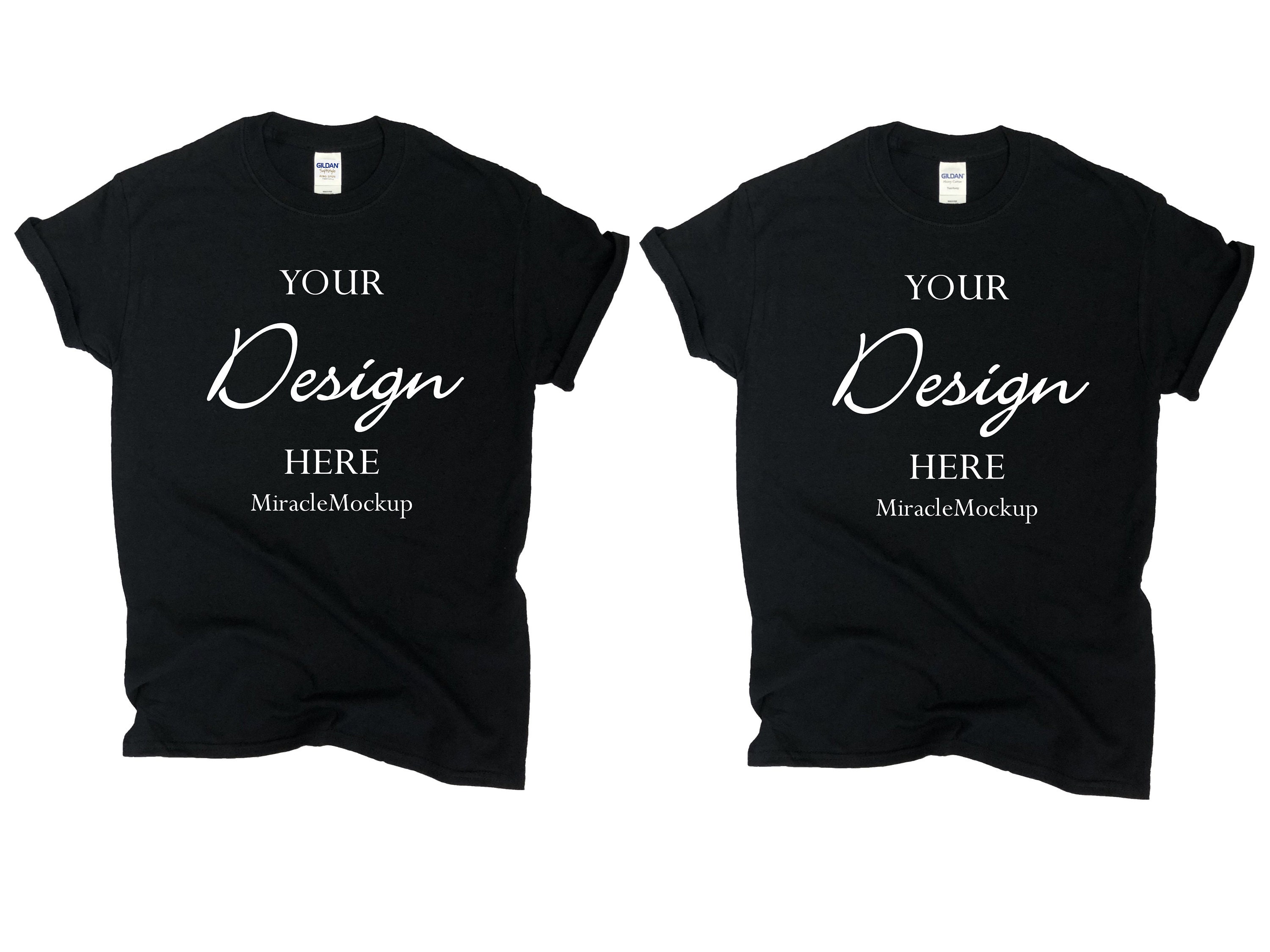 Download Black Gildan Softstyle Mock up Shirt 64000 Mock-Up Gildan | Etsy