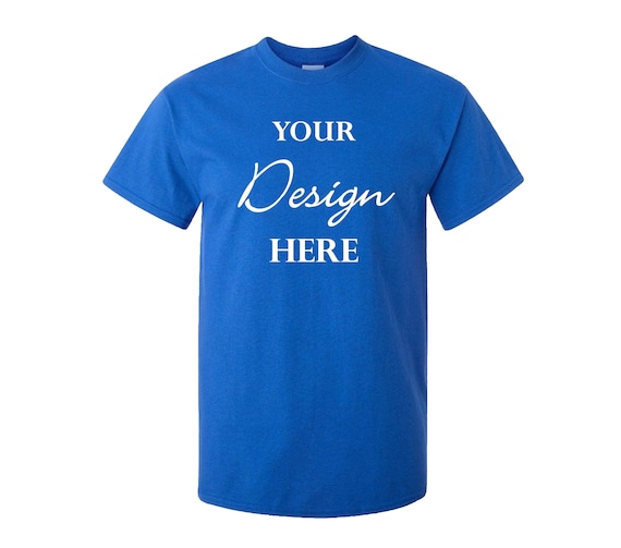 Royal Blue Gildan 5000 T-shirt Mockup: White Background (digital