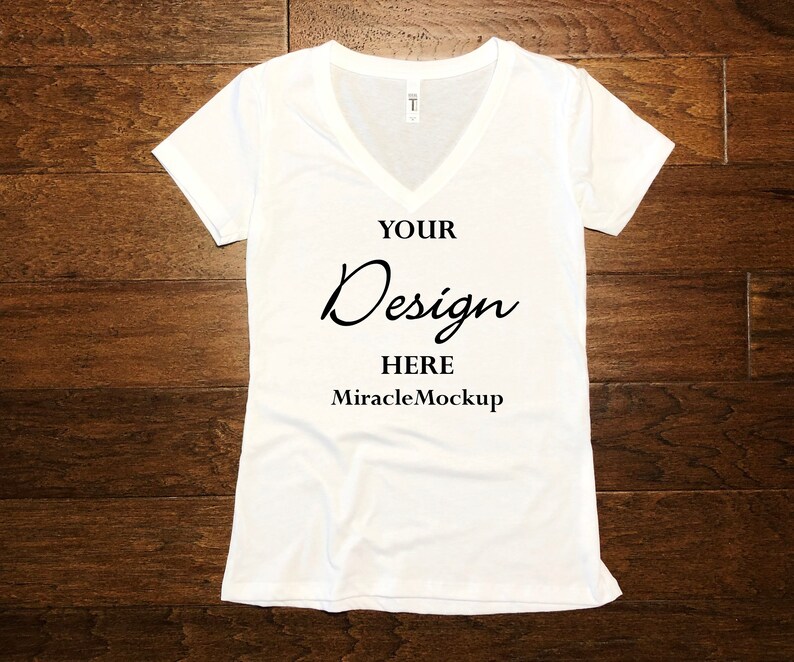 Download Next Level 1540 White Mock Up V-Neck T-Shirt Ideal V Mock ...