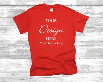 red tshirt mockup