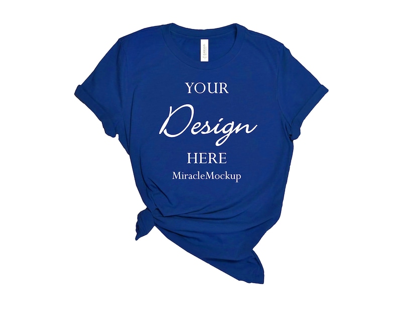 Download Bella Canvas 3001 True Royal Mock up Shirt Unisex Blue | Etsy