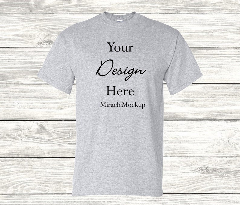 Download Ash Gildan 5000 Mock Up Shirt Grey Men's Mock-Up Tee Wood | Etsy