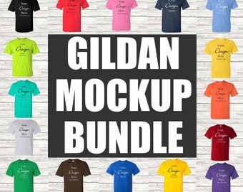 Gildan Mockup Bundle Gildan 2000 Mock up Wood Background Men&#39;s Unisex Design Template