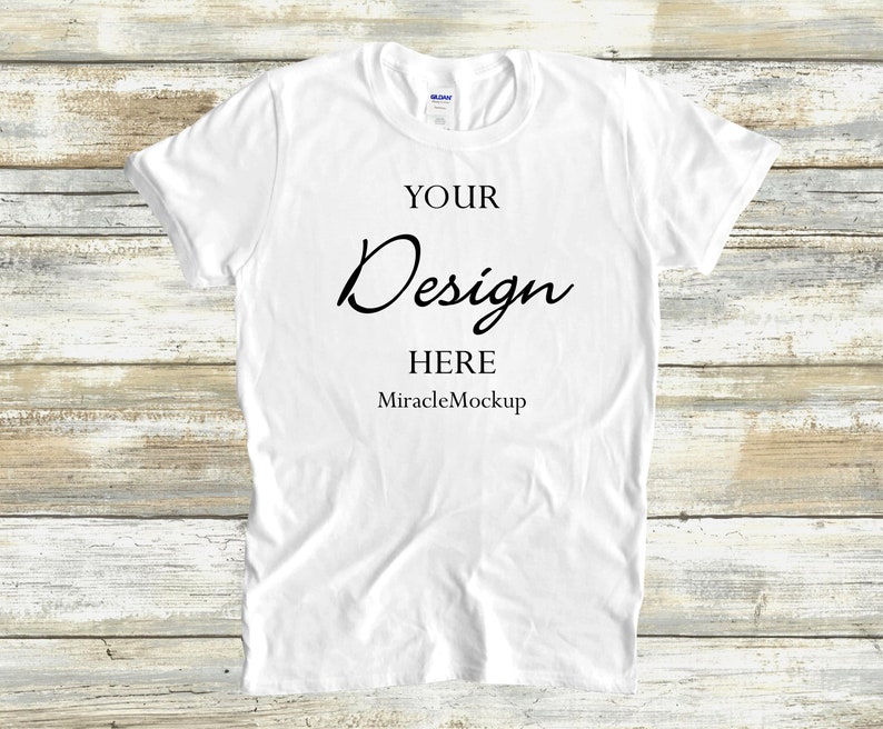 Download White Gildan Mock up 2000 Mock-Up Gildan Mockup Tee Shirt ...