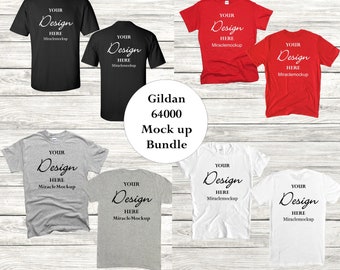 Gildan 64000 T-Shirt Mockup Bundle: Front & Back (Digital Download)
