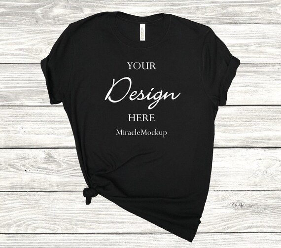 Bella Canvas 3001 Black Mockup Shirt Unisex Mock Up Flat Lay Etsy
