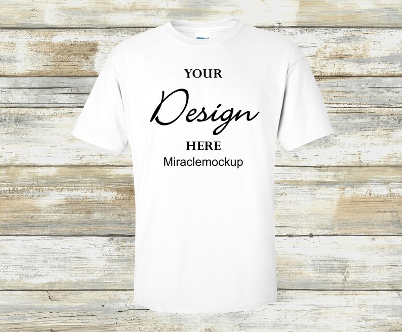 Download White Gildan 5000 Mock up Shirt Mock-Up Gildan Mockup Tee ...
