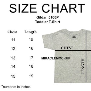Size Chart Gildan 5100P Toddler Mock up Shirt Youth Tshirt Gildan Sizing Mockup Kids Sport Grey Unisex Sizes Mock-up Tee T-Shirt Template