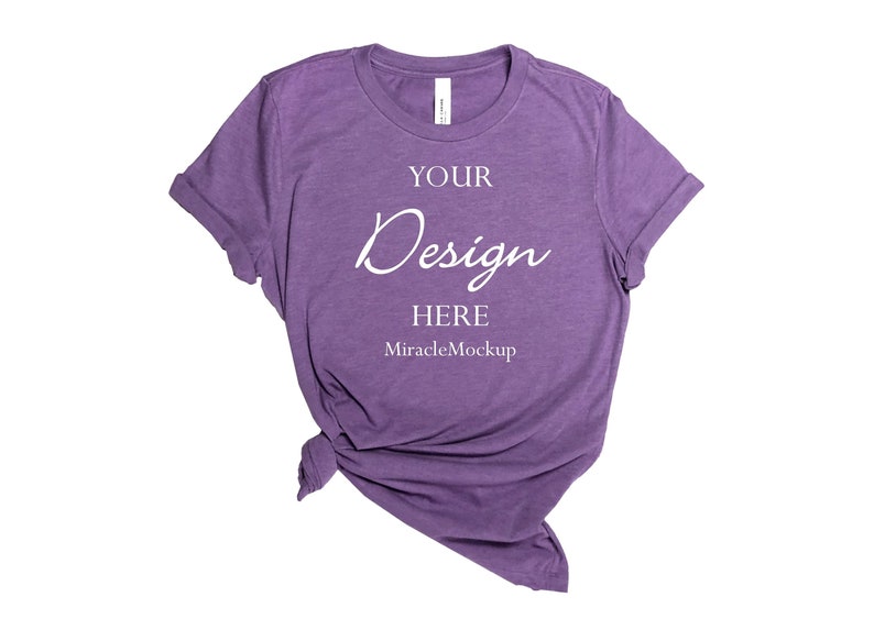 Download Heather Team Purple Bella Canvas 3001 Mock up Shirt Mock ...