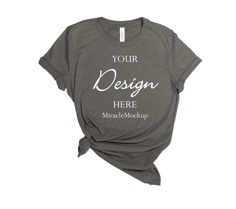 Download Deep Heather Grey Bella Canvas 3001 Mockup Shirt Mock up ...