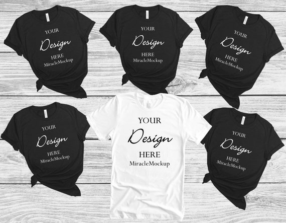 Bella Canvas 3001 Mockup White And Black Shirt Unisex Tee Etsy