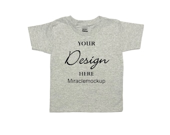 Sport Grey Toddler T-Shirt Mockup: Gildan Flat Lay (Digital Download)