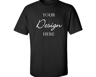 Svart Gildan T-shirtmodell utan etikett: Mall för herrt-shirt (digital nedladdning)