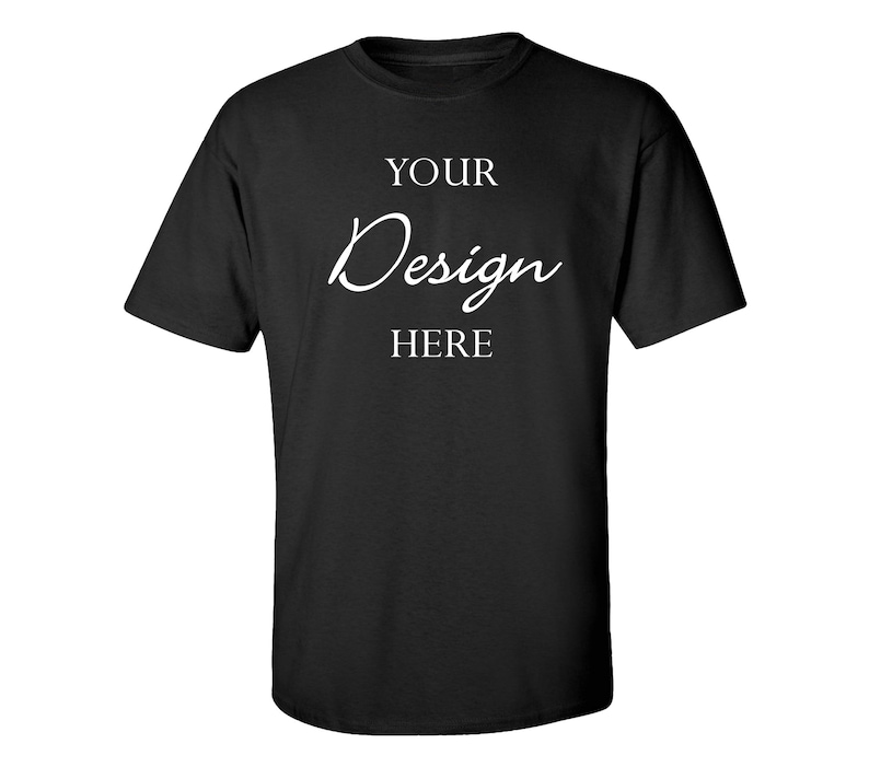 Download Black Tag Less Mock Up Shirt White Background Gildan Mockup | Etsy