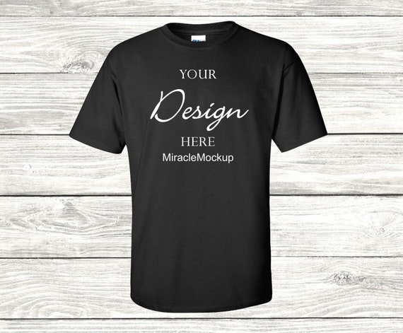 Download Gildan 2000 Black Shirt Mockup Heavy Cotton Mock Up Gildan Etsy