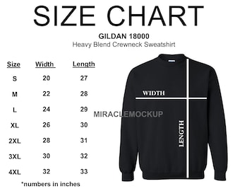 gildan medium size chart