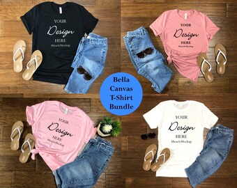 Bella Canvas 3001 Mockup Shirt Bundle: Flat Lay (Digital Download)