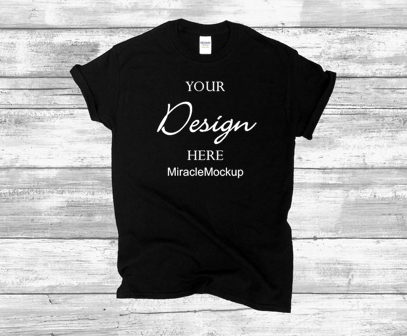 Download Black Gildan 64000 Softstyle Mockup T-Shirt Gildan Mock up ...