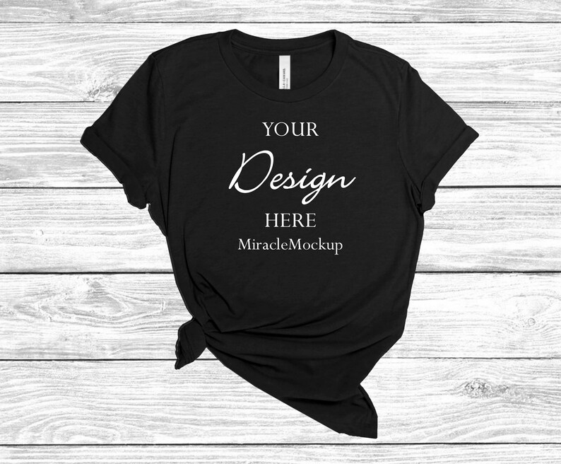 Download Black Bella Canvas 3001 Mockup Shirt Unisex Men's | Etsy