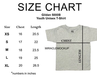 kids shirt size chart