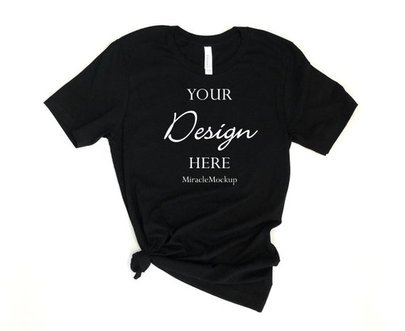 Bella Canvas 3001 Black Mockup Shirt Unisex Men S Etsy